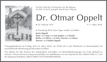 Anzeige von Otmar Oppelt von MGO