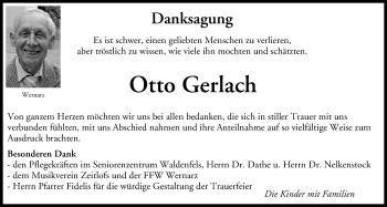 Anzeige von Otto Gerlach von MGO