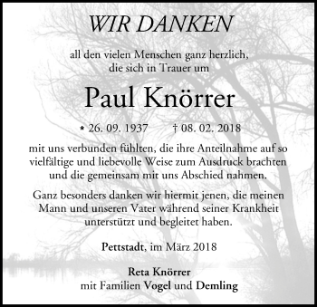 Anzeige von Paul Knörrer von MGO