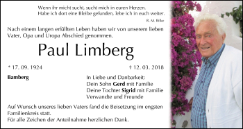Anzeige von Paul Limberg von MGO