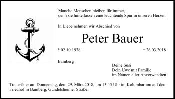 Anzeige von Peter Bauer von MGO
