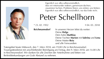 Anzeige von Peter Schellhorn von MGO
