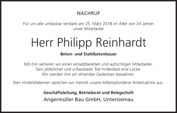 Anzeige von Philipp Reinhardt von MGO