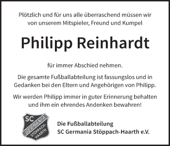 Anzeige von Philipp Reinhardt von MGO
