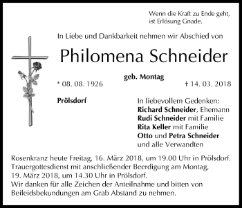 Anzeige von Philomena Schneider von MGO