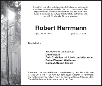 Anzeige von Robert Herrmann von MGO
