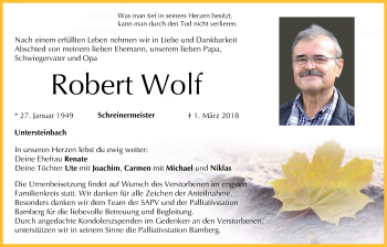 Anzeige von Robert Wolf von MGO