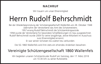 Anzeige von Rudolf Behrschmidt von MGO