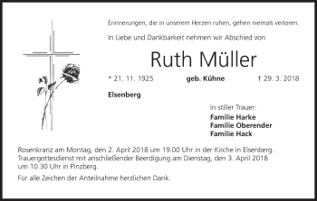 Anzeige von Ruth Müller von MGO