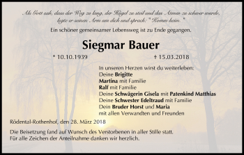 Anzeige von Siegmar Bauer von MGO