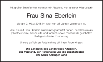 Anzeige von Sina Eberlein von MGO