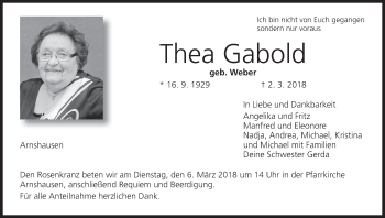 Anzeige von Thea Gabold von MGO