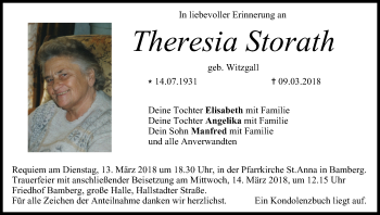 Anzeige von Theresia Storath von MGO