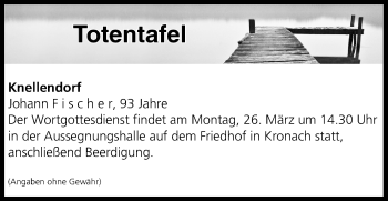 Anzeige von Totentafel vom 24.03.2018 von MGO