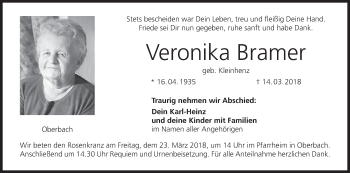 Anzeige von Veronika Bramer von MGO