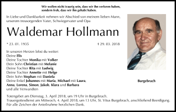 Anzeige von Waldemar Hollmann von MGO