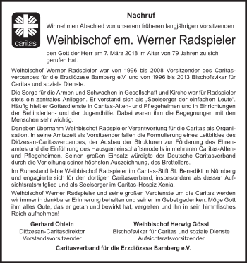 Anzeige von Werner Radspieler von MGO