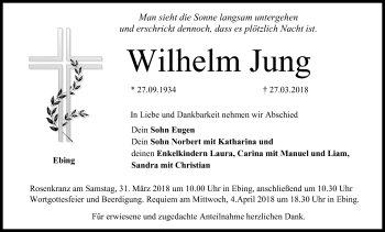 Anzeige von Wilhelm Jung von MGO