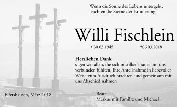Anzeige von Willi Fischlein von MGO