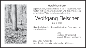 Anzeige von Wolfgang Fleischer von MGO