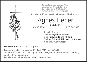 Anzeige von Agnes Herler von MGO