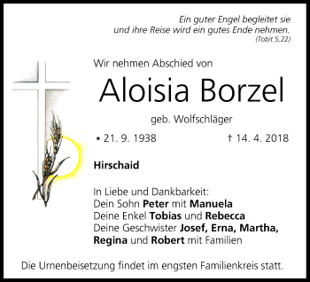 Anzeige von Aloisia Borzel von MGO