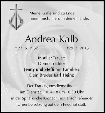 Anzeige von Andrea Kalb von MGO