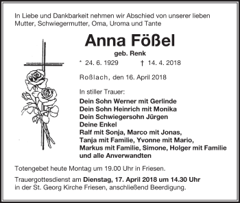 Anzeige von Anna Fößel von MGO