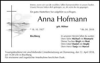 Anzeige von Anna Hofmann von MGO