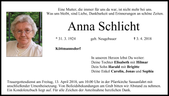Anzeige von Anna Schlicht von MGO