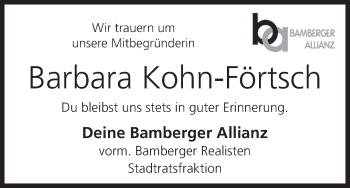 Anzeige von Barbara Kohn-Förtsch von MGO