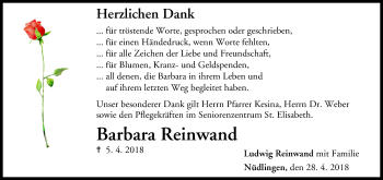 Anzeige von Barbara Reinwand von MGO