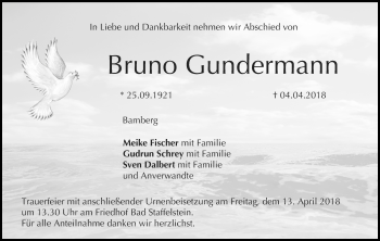 Anzeige von Bruno Gundermann von MGO