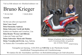 Anzeige von Bruno Krieger von MGO