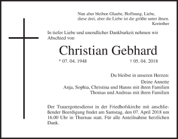Anzeige von Christian Gebhard von MGO