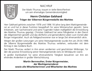 Anzeige von Christian Gebhard von MGO