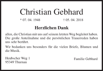 Anzeige von Christian Gebhard von MGO