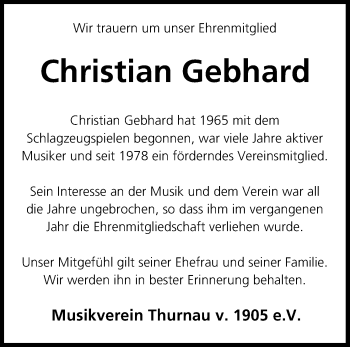 Anzeige von Christian Gebhard von MGO