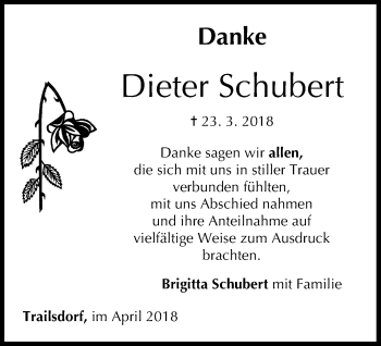 Anzeige von Dieter Schubert von MGO