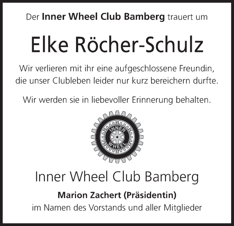  Traueranzeige für Elke Röcher-Schulz vom 14.04.2018 aus MGO