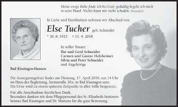 Anzeige von Else Tucher von MGO