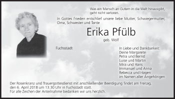 Anzeige von Erika Pfülb von MGO