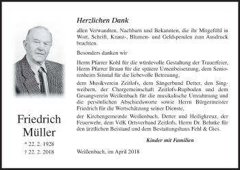 Anzeige von Friedrich Müller von MGO