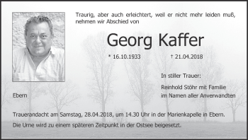 Anzeige von Georg Kaffer von MGO