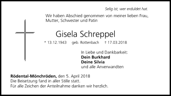 Anzeige von Gisela Schreppel von MGO