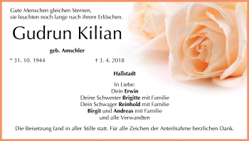 Anzeige von Gudrun Kilian von MGO