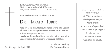 Anzeige von Harald Huber von MGO