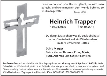 Anzeige von Heinrich Trapper von MGO