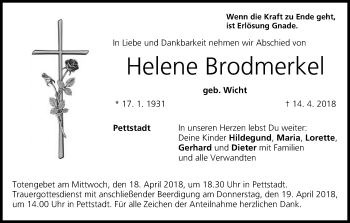 Anzeige von Helene Brodmerkel von MGO