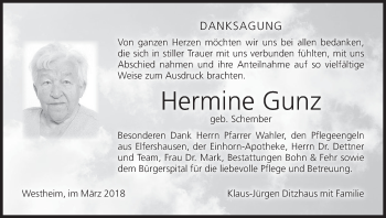 Anzeige von Hermine Gunz von MGO